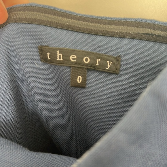 Theory Cotton Navy Blue Strapless Summer Dress - Picture 4 of 6